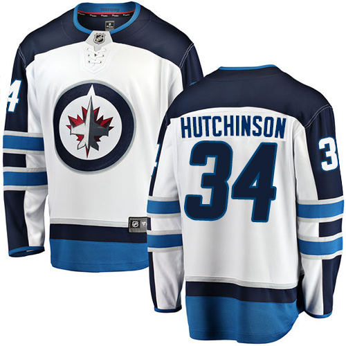 Herren Winnipeg Jets Eishockey Trikot Michael Hutchinson #34 Breakaway Weiß Fanatics Branded Auswärts